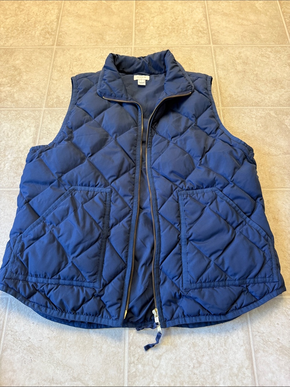 J. Crew Navy Quilted Puffer Vest
